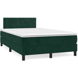 Box spring krevet s madracem tamnozeleni 120x200 cm baršunasti | shoptok.hr