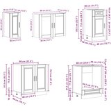  Set kuhinjskih ormarića od 8 dijelova "Porto" od crnog inženjerskog drva | shoptok.hr