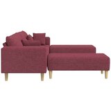  Tkaninska sofa s jastukom 3 pcs Vinska crvena 208 cm tkanina | shoptok.hr