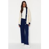Trendyol Navy Blue Striped Cardigan-Pants Knitwear Suit