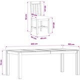  Blagovaonski set 9 kom. Crna Čvrsto Hrastovo Drvo | shoptok.hr