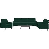  3-dijelni set sofa s jastucima tamnozeleni baršunasti | shoptok.hr