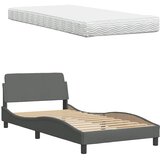  Krevet s madracem tamnosivi 100 x 200 cm od tkanine | shoptok.hr
