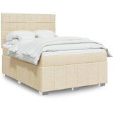 vidaXL Krevet s oprugama i madracem krem 140x200 cm od tkanine | shoptok.hr