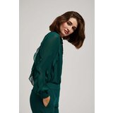 Marisse Emerald Shirt With Ruffled Sleeves | Shoptok.si