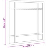  Zidno ogledalo crno 30x30 cm četvrtasto željezno | shoptok.hr
