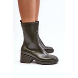 Boto Women's Matte Wellies Boots On Heel Dark Green Bertaida | Shoptok.si