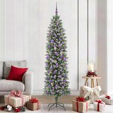 vidaXL Umetno vitko božično drevo med 300 LED Zelena in bela 210 cm | Shoptok.si