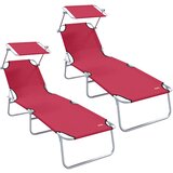  Ležaljka 2 pcs Crvena 58 x 188 x 77cm Poliester | shoptok.hr