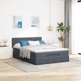  Otomanski krevet s madracem tamnosivi 140x200 cm baršunasti | shoptok.hr