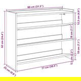 vidaXL Regal za čevlje črn 80x25x62 cm inženirski les | Shoptok.si