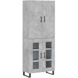 vidaXL Visoka komoda siva betona 69 5x34x180 cm od konstruiranog drva | shoptok.hr