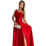 Numoco Long elegant satin dress for one shoulder | shoptok.hr