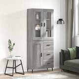 vidaXL Visoka komoda siva sonome 69 5x34x180 cm od konstruiranog drva | shoptok.hr