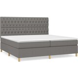  S oprugama i madracem tamnosivi 200 x 200 cm od tkanine | shoptok.hr