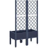  Vrtna sadilica s rešetkom plava siva 80 x 40 x 142 cm PP | shoptok.hr