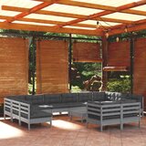 Maison Chic Seti vrtnega pohištva - Vrtna garnitura - Vrtni pohištvo set 13-delna z blazinami siva borovina, (21810279) | Shoptok.si