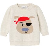 name it Pulover 'ESONNE' ecru/prljavo bijela / sivkasto plava / svijetlosmeđa / svijetlocrvena | shoptok.hr