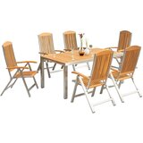Gardenson Vrtna Garnitura Keros, 7-Delno, Raztegljiva Miza | Shoptok.si