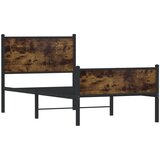  The Living Store Kovinski posteljni okvir z vzglavjem in vznožjem hrast 90x200cm - Posteljni Okvir, (21496678) | Shoptok.si