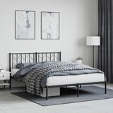 vidaXL Metalni okvir za krevet s uzglavljem crni 150x200 cm | shoptok.hr