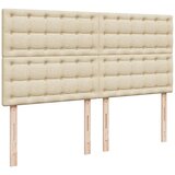  Krevet s oprugama i madracem krem 200 x 200 cm od tkanine | shoptok.hr