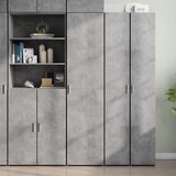 vidaXL Visoka omara betonsko siva 45x42,5x185 cm inženirski les Cene