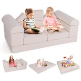  Modularni dječji sjedni set, 9-dijelni igraći sjedni set - bež Cijene