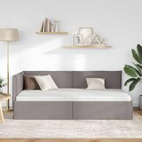  Kutni okvir kreveta Sivo-smeđa 90 x 200 cm tkanina | shoptok.hr