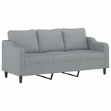  Trosjed s ukrasnim jastucima svjetlosivi 180 cm od tkanine Siva | Shoptok.si