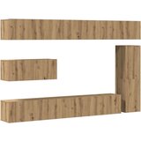  7-dijelni zidni TV ormarić Artisan hrast izrađen od drva | shoptok.hr