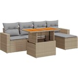  6-dijelni set vrtnih sofa s jastucima bež od poliratana | shoptok.hr