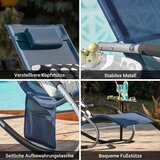 SoBuy zunanji vrtni gugalni stol s stransko torbo v temno modri barvi v obalnem slogu, (21123524) | Shoptok.si