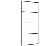  Klizna vrata s priborom crna 90 x 205 cm od ESG stakla | shoptok.hr