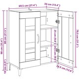  Komoda boja hrasta sonome 69,5 x 34 x 90 cm konstruirano drvo | shoptok.hr