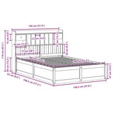 vidaXL Posteljni okvir brez vzmetnice voščeno rjav 140x190 cm borovina | Shoptok.si