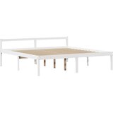  Krevet za starije s uzglavljem bijeli 200x200 cm borovina | shoptok.hr