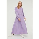 Trendyol Lilac Crew Neck Ruffle Detailed Dress Cene