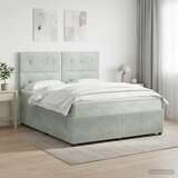  Boxspring krevet s madracem Svjetlosiva 140 x 200 cm Baršun | shoptok.hr