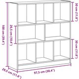 vidaXL Ormar za knjige crni hrast 97,5x29,5x100 cm konstruirano drvo | shoptok.hr