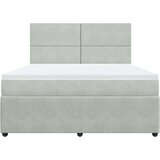 vidaXL Box spring postelja z vzmetnico svetlo siva 180x200 cm žamet | Shoptok.si