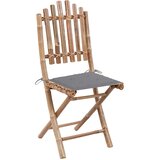  5-dijelni sklopivi vrtni blagovaonski set od bambusa Siva 40 x 40 x 4 cm | Shoptok.si