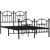  Metalni okvir kreveta uzglavlje i podnožje crni 120x190 cm | Eponuda.ba