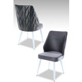 Hanah home set 2 stolice pufi grey white u