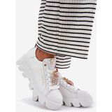 CheBello Leather Sneakers With Decorative Pineapple Brooch 4651 White | Shoptok.si