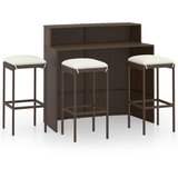  4-dijelni vrtni barski set s jastucima smeđi | Eponuda.com