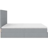 vidaXL Otomanski posteljni okvir z vzmetnicami siv 200x200 cm blago | Shoptok.si