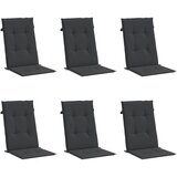  Jastuci za vrtne stolice 6 kom crni 120 x 50 x 3 cm od tkanine | shoptok.hr
