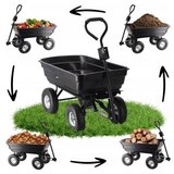 Chomik Vrtna nagibna ručna kolica 300 kg 75 L crna | shoptok.hr