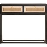  Konzolni stol crni 90 x 30 x 76 cm masivno drvo manga i željezo | shoptok.hr